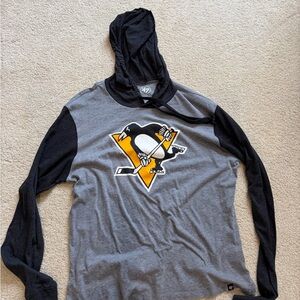 47 Brand Charcoal and Light Gray Hoodie